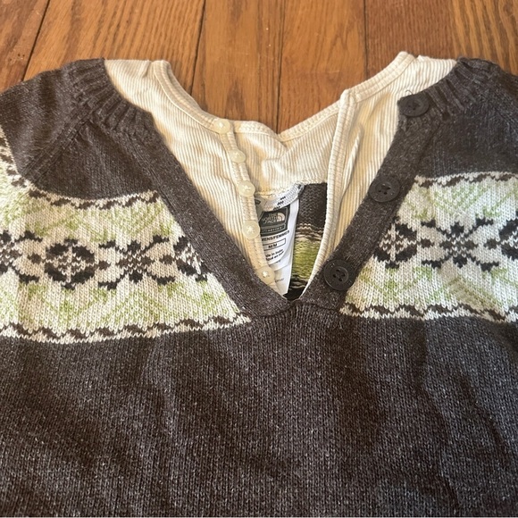 The North Face Never Stop Exploring Grey Fair Isle Sweater Wool Blend Women's M - Picture 6 of 14